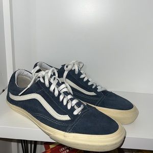 Mens Blue and white suede Vans Size 11